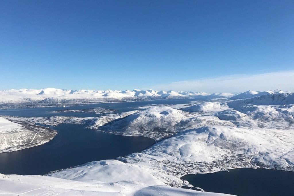 snowy mountain landscape Tromsø 