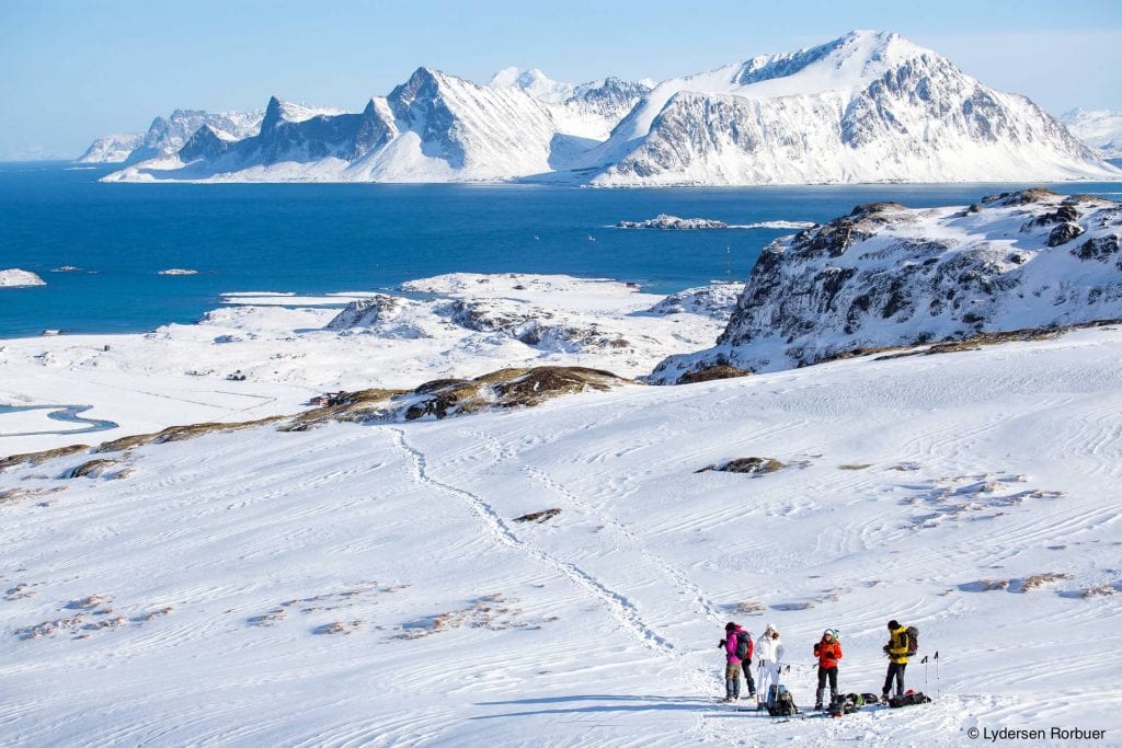 Lofoten skiing mountains snow