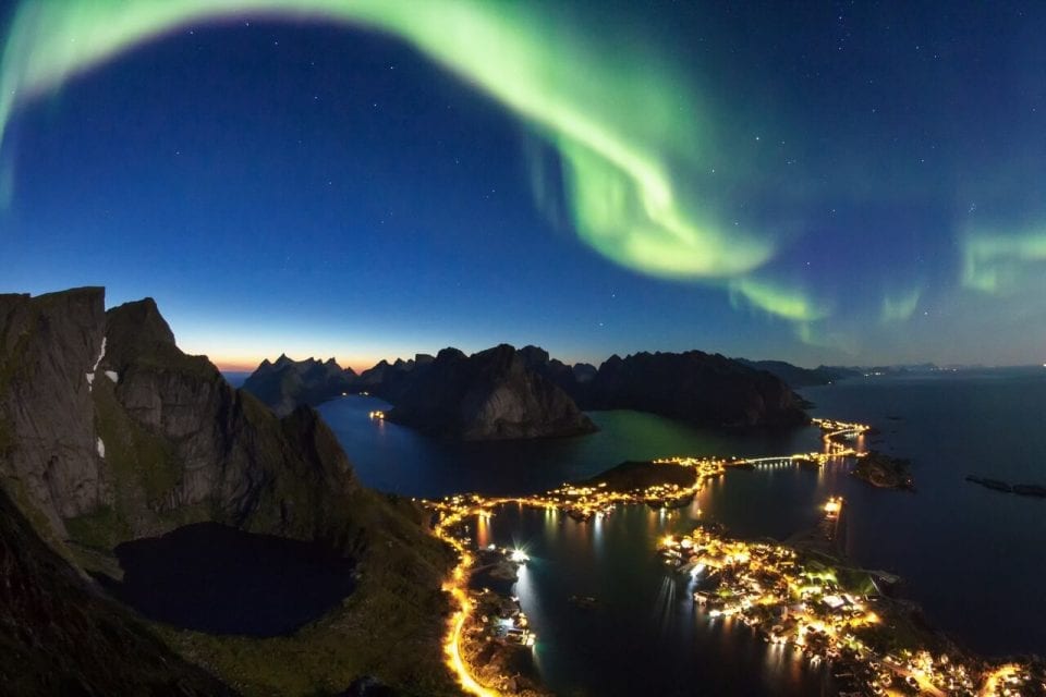 Northern Lights Reine Lofoten Norway Arctic Holiday